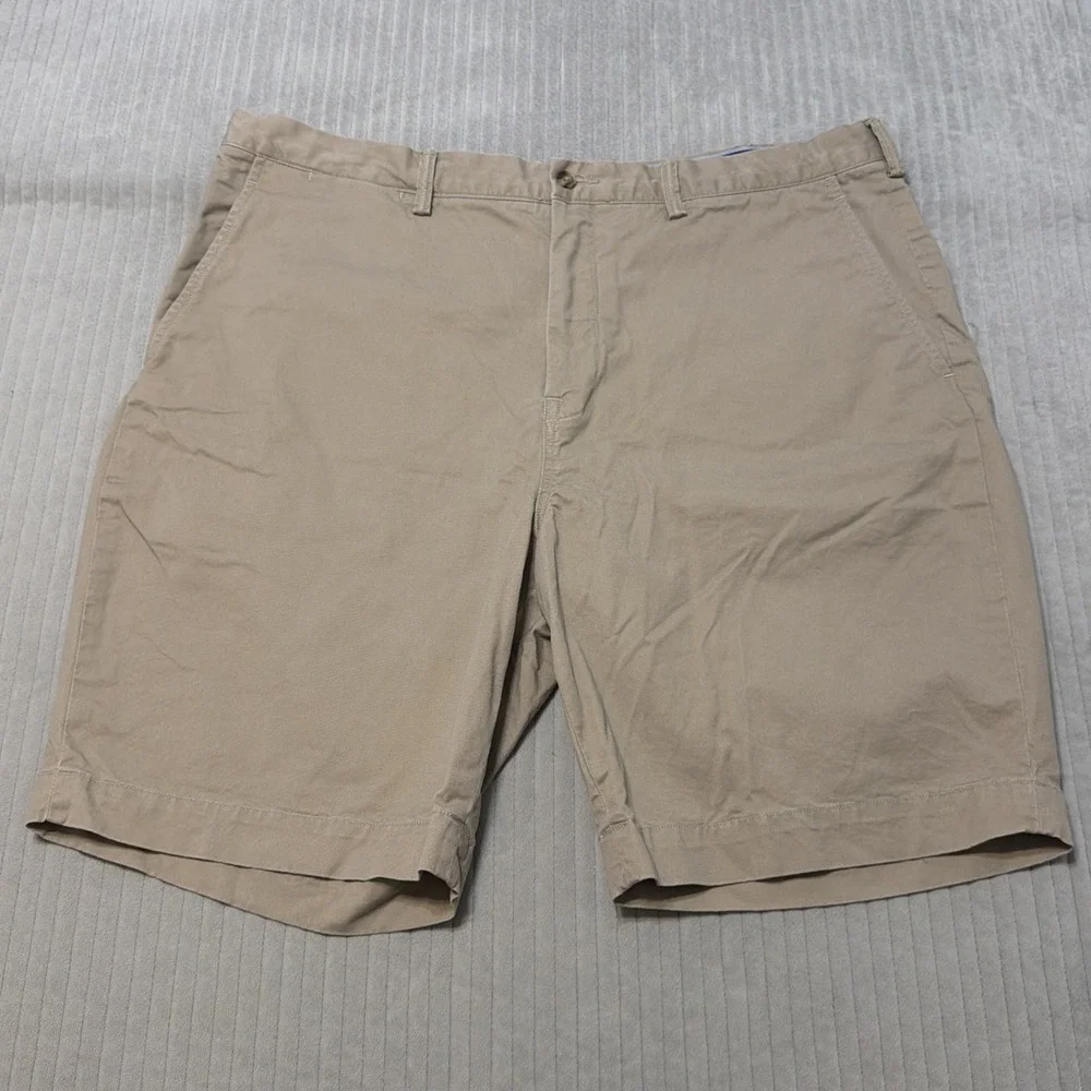 Polo Ralph Lauren Prospect Shorts Men 40 Tan Khaki Cotton Chino Flat Front